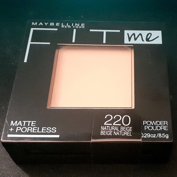 NEW!! Maybelline Fit Me Matte + Poreless Powder 220 Natural Beige 0.29oz / 8.5g - Picture 2 of 3